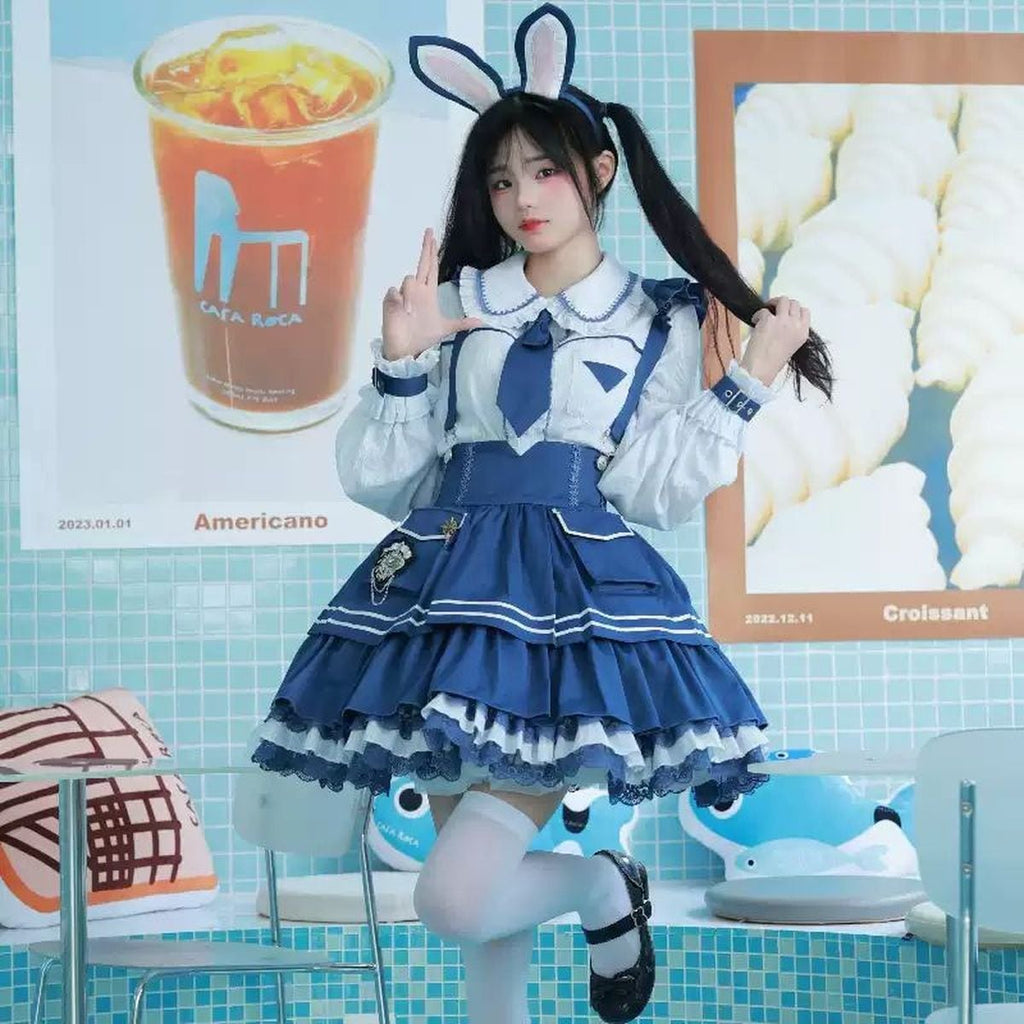 Cute Ruffle Jumper Skirt Outfit