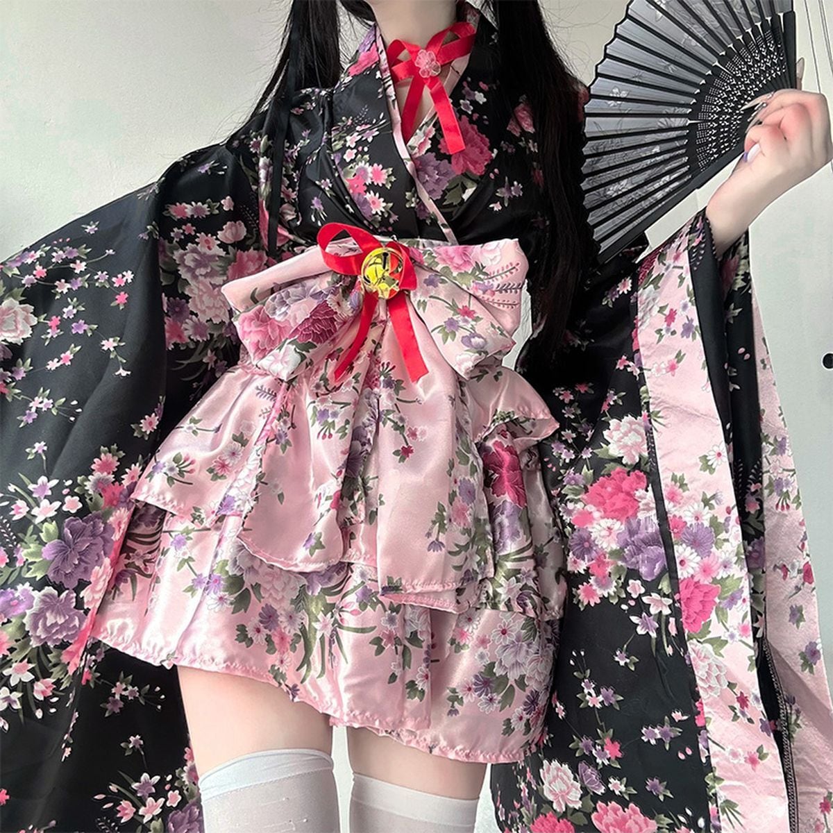 Kawaii Mini Skirt Kimono Set