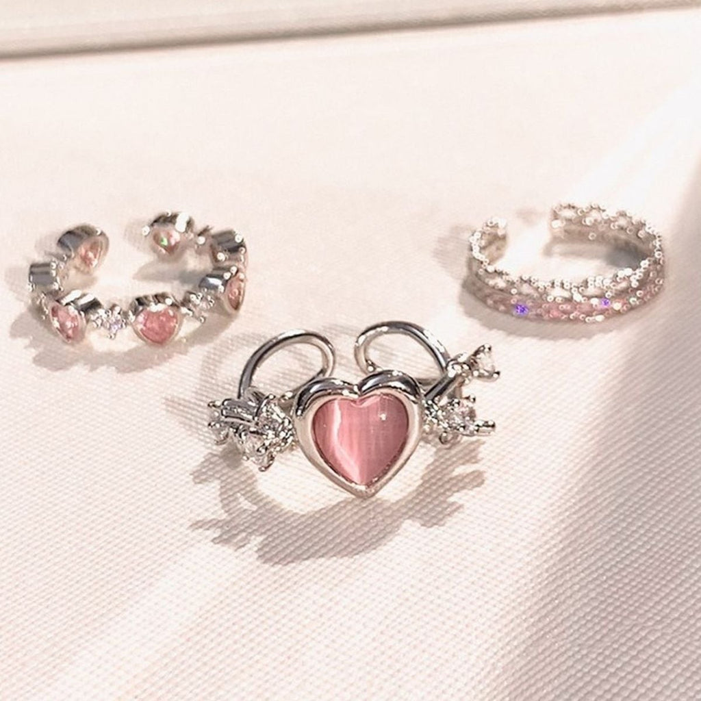 Kawaii Heart Charm Ring
