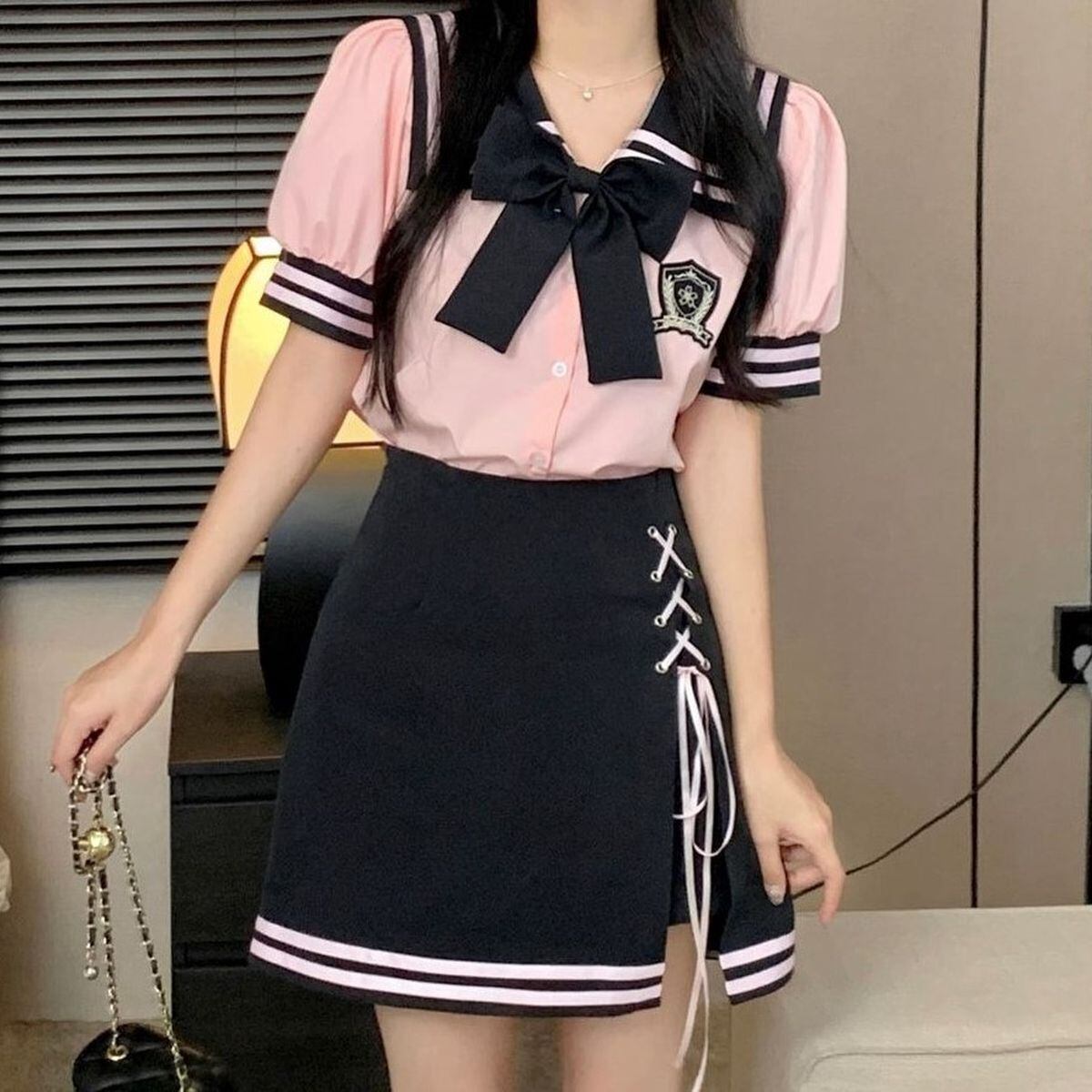 Sailor Collar Short Sleeve Set up