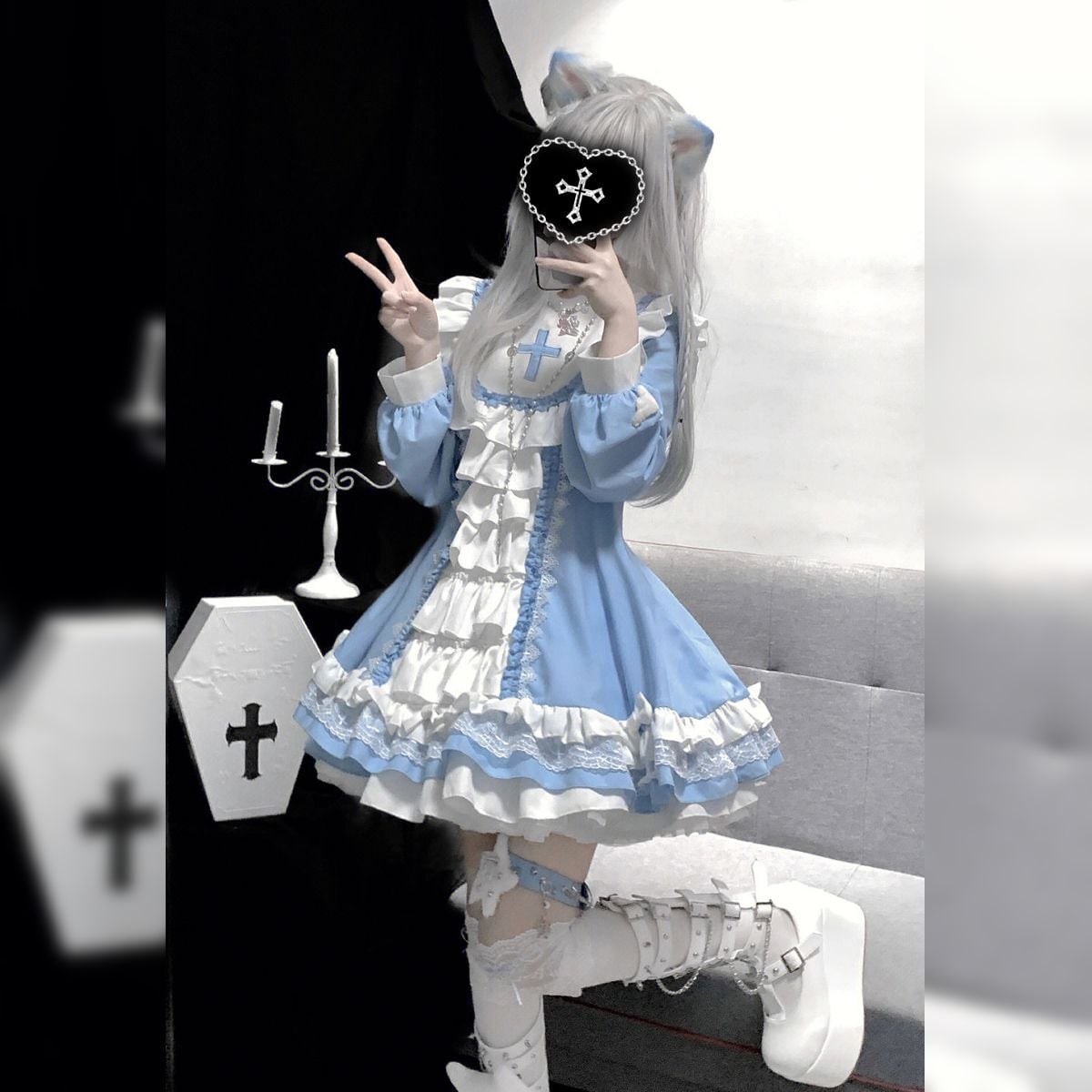 Dark Aesthetic Cross Gothic Dress