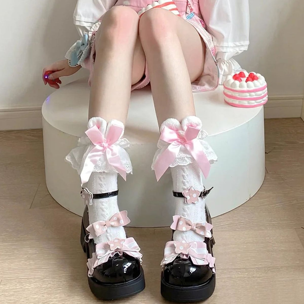 Cute Bunny Ribbon Socks