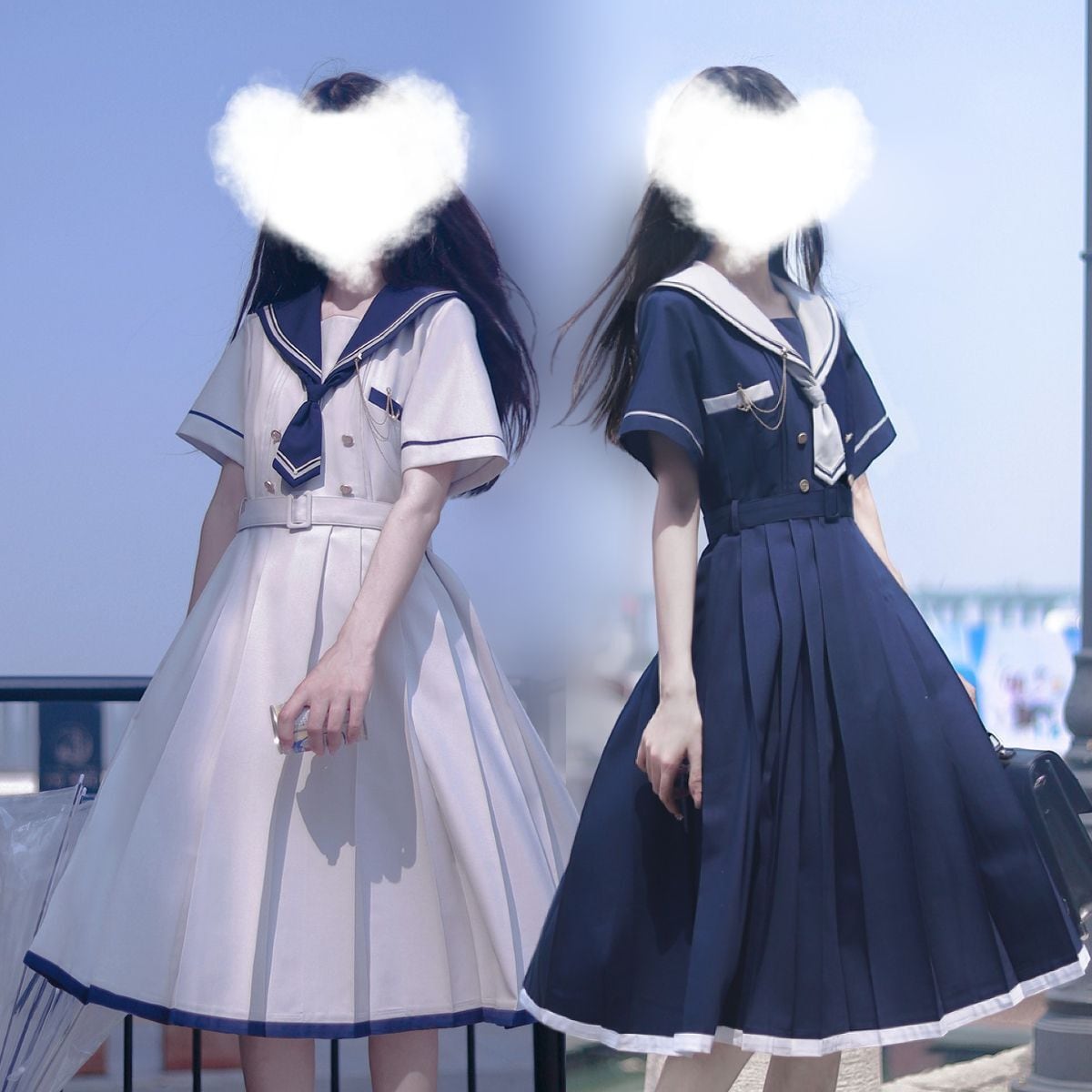 Elegant Sailor Collar Dress