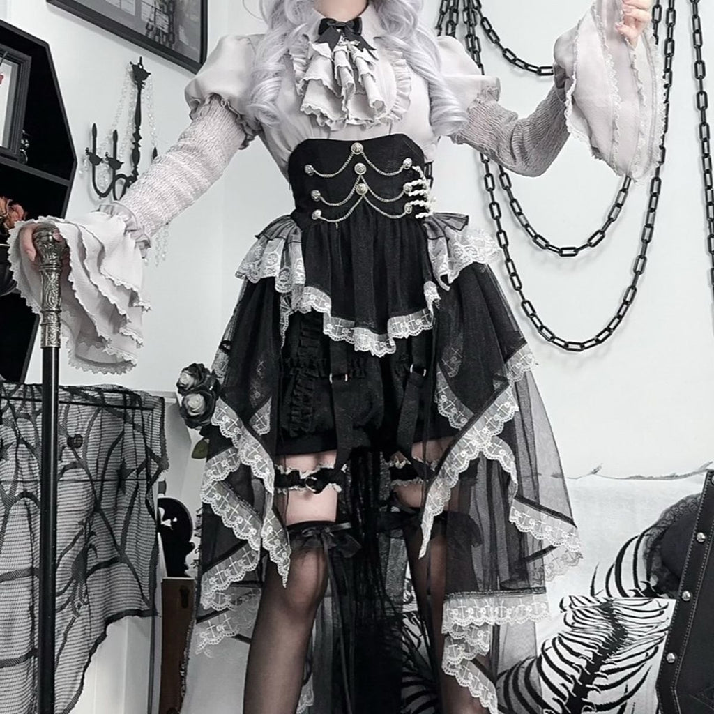 Elegant Gothic Lace Sleeve Ensemble