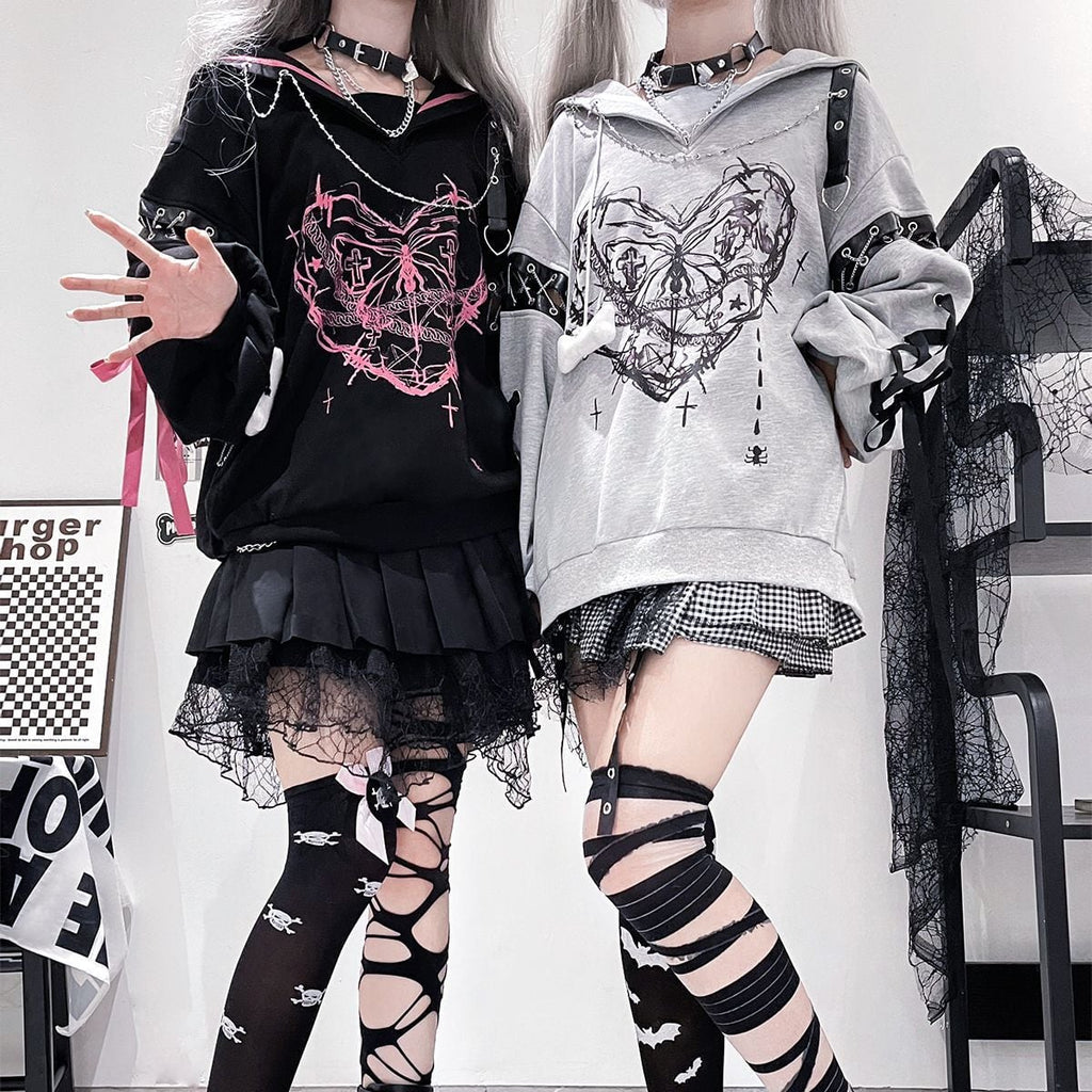 Y2K Subculture Chain Belt Top Set