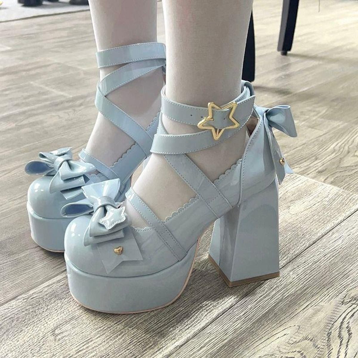 Front Bow Star-Strap Lolita Shoes