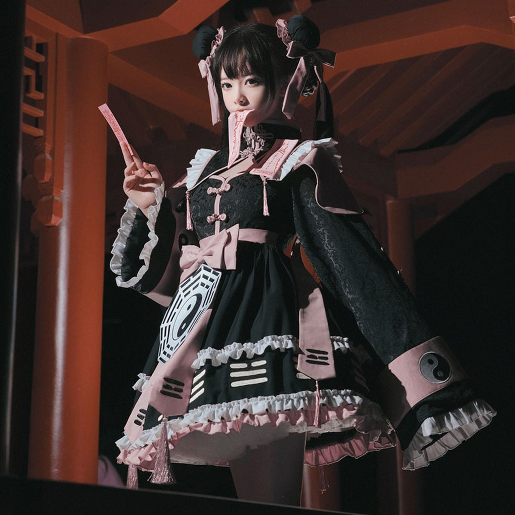 Chinese-Inspired Lolita Dress Ensemble