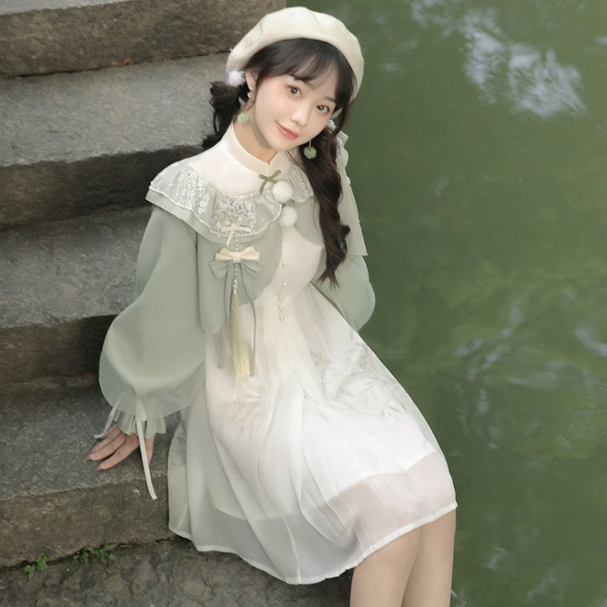 Chinese-Style Frill Dress