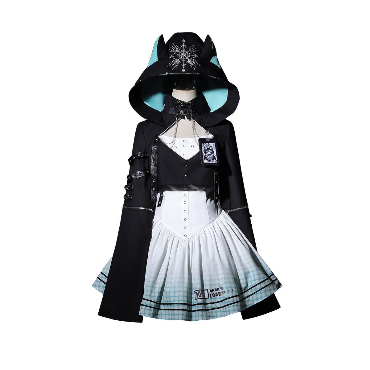 Cyberpunk Cat Ear Skirt Set