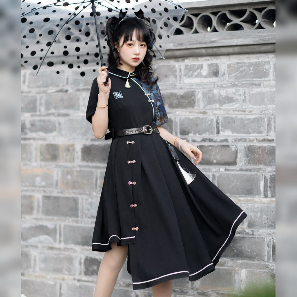 Stylish Asymmetrical Oriental Dress