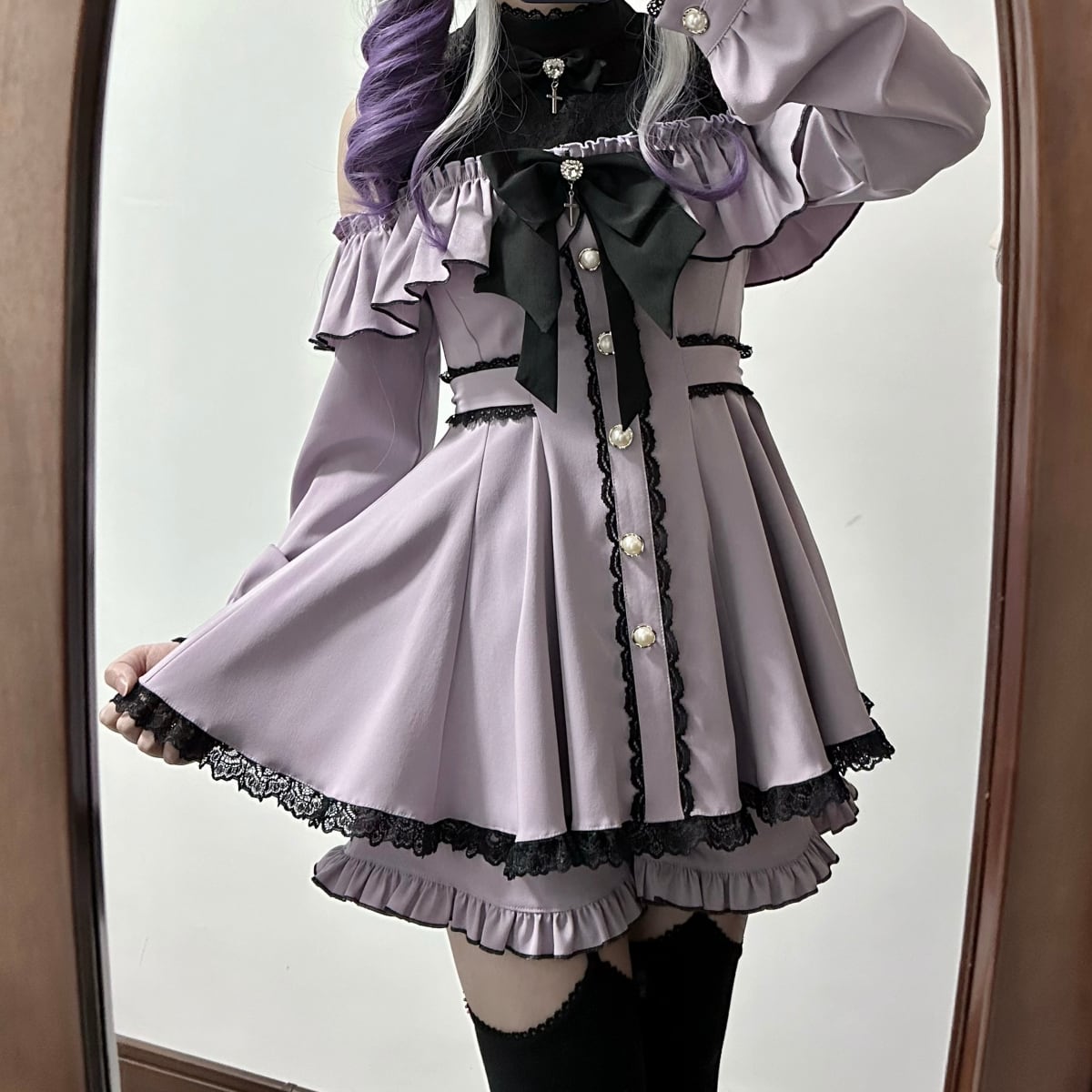 Jirai-kei Open Shoulder Dress