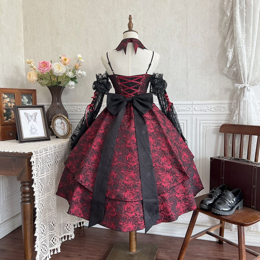 Mystical Gothic Rose Dress Set