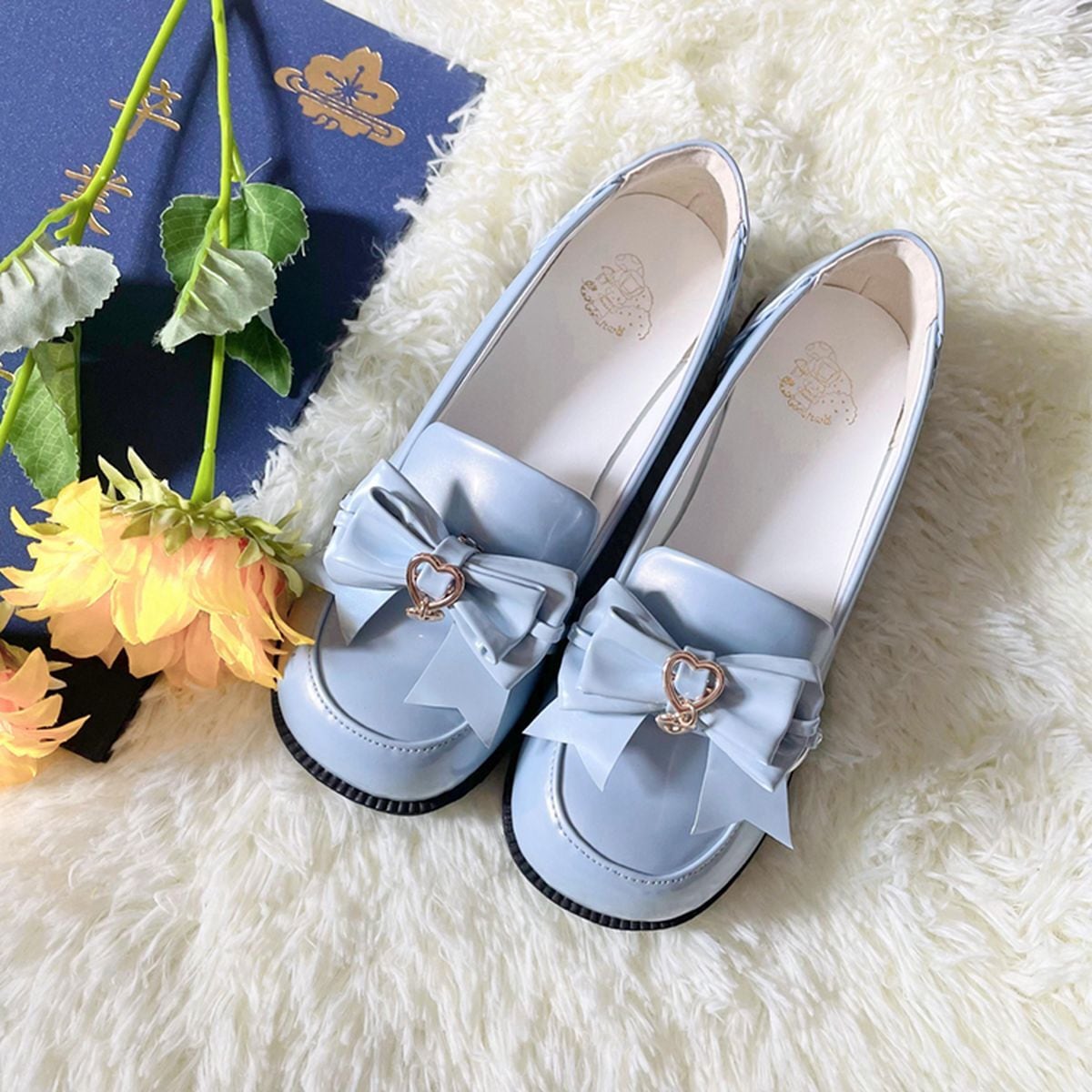 Flat Heart-Bow Dolly Shoes