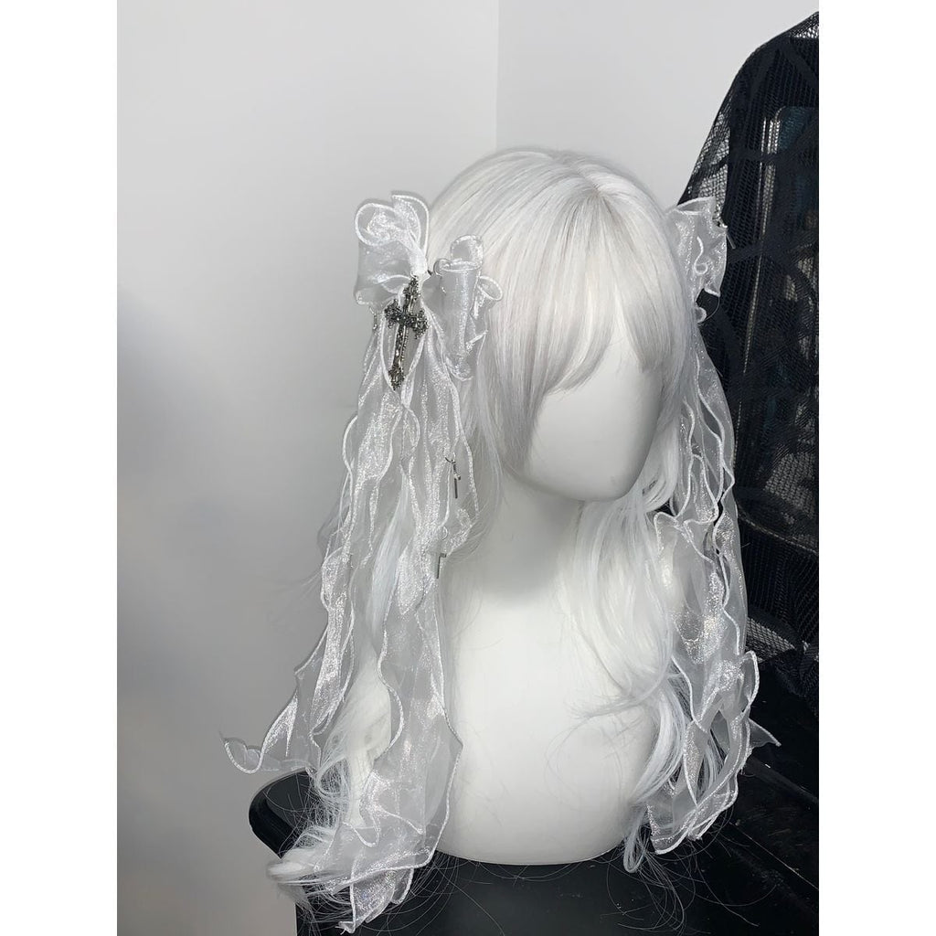 Cross Frill Ribbon Hair Accessory