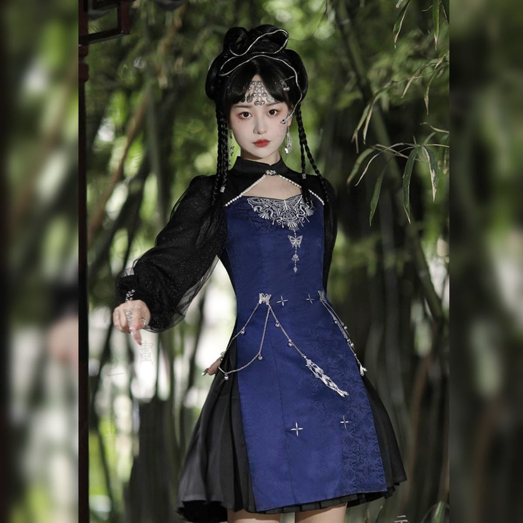 Chinese-Inspired Embroidered Jewel Dress