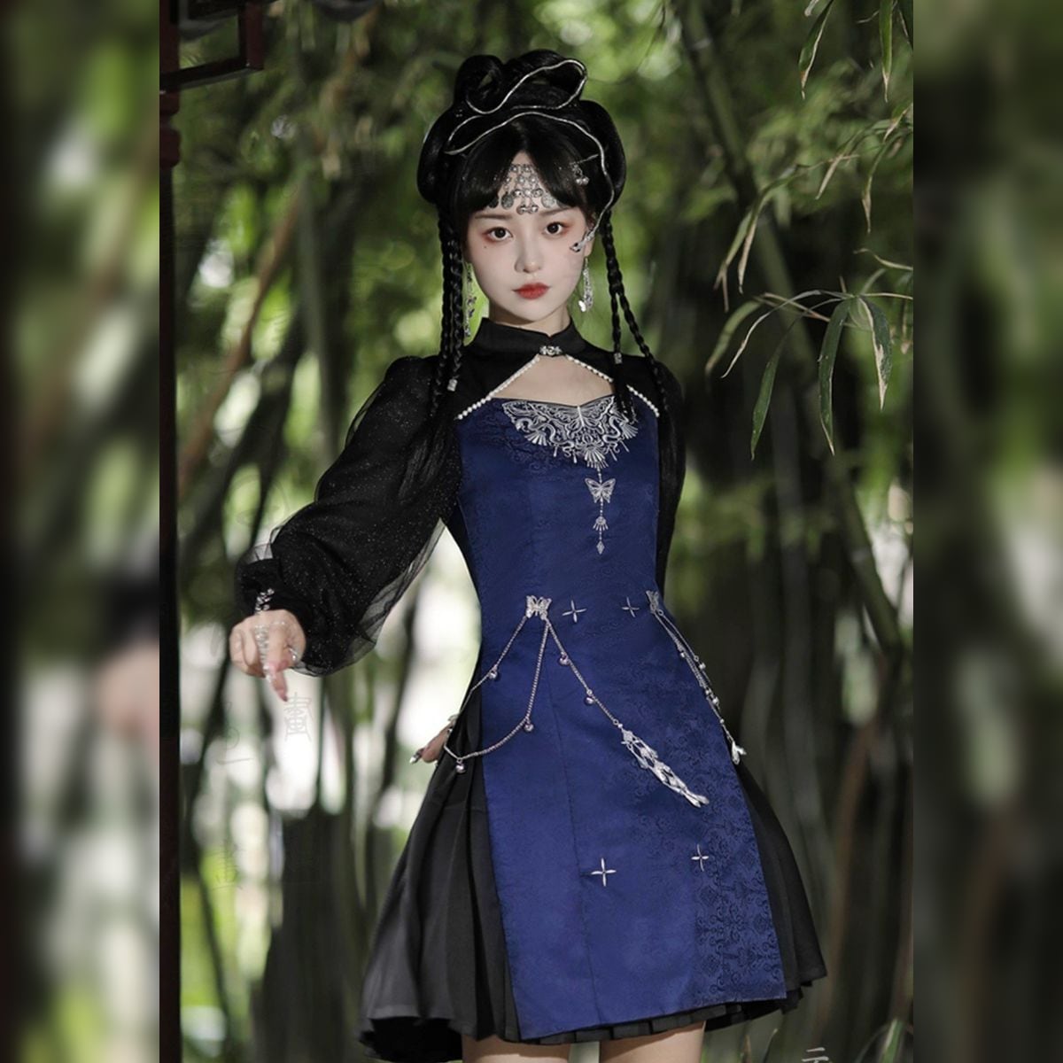 Chinese-Inspired Embroidered Jewel Dress