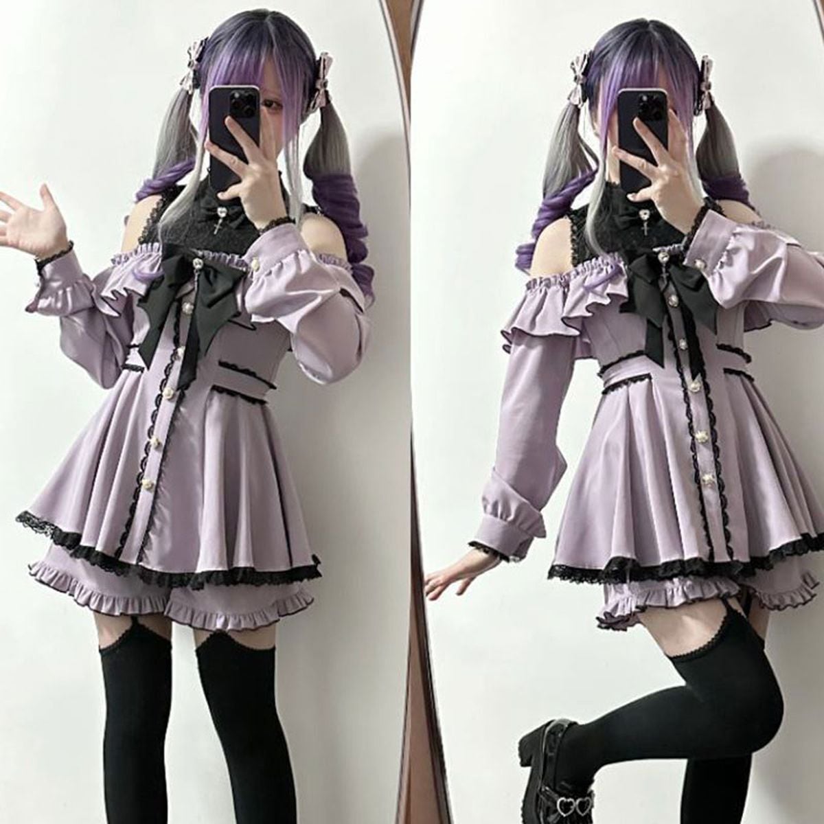 Jirai-kei Open Shoulder Dress