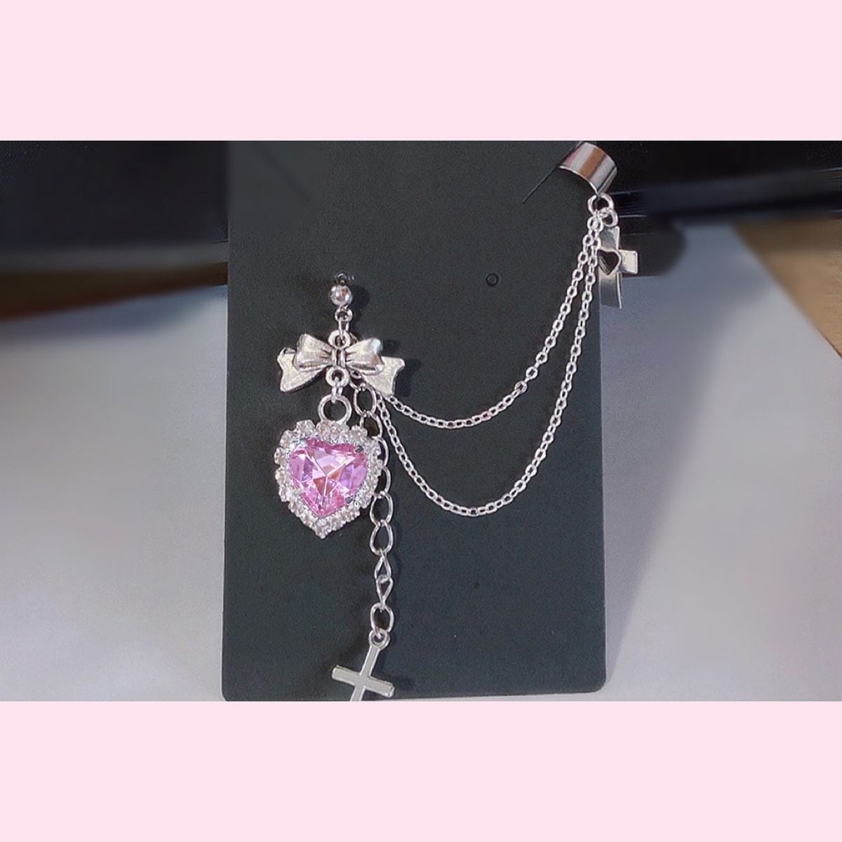 Jirai-kei Style Cross Chain Earrings