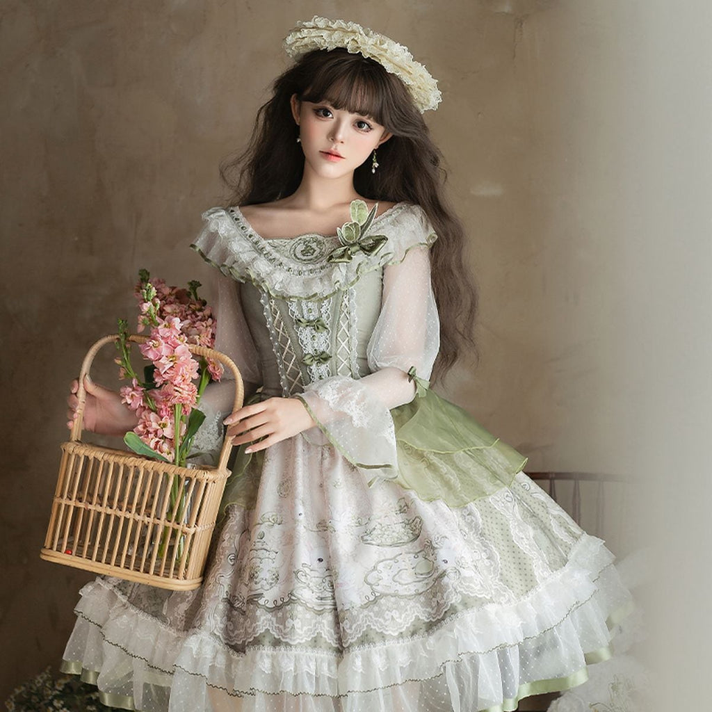 Elegant Green Frill Lolita Dress