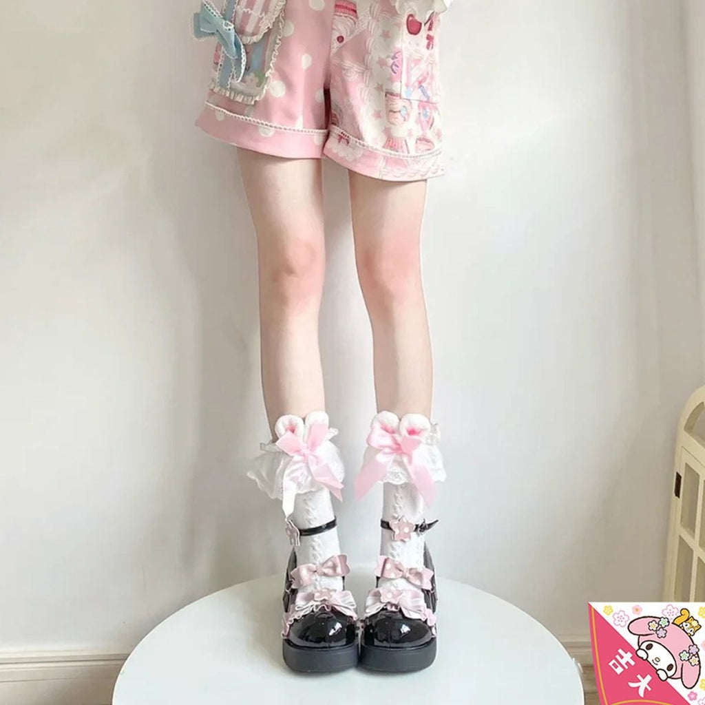 Cute Bunny Ribbon Socks