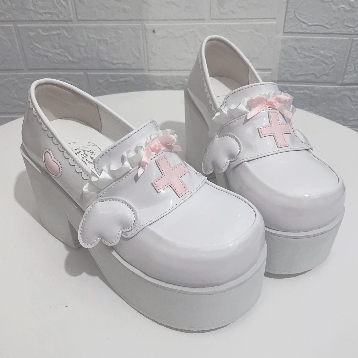 Heavenly Bow-Cross High-Sole Shoes