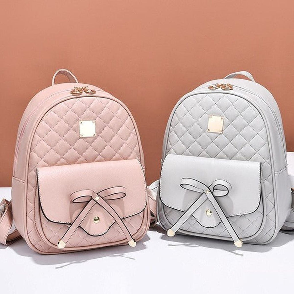 Ribbon Front Backpack with Pouch and Case