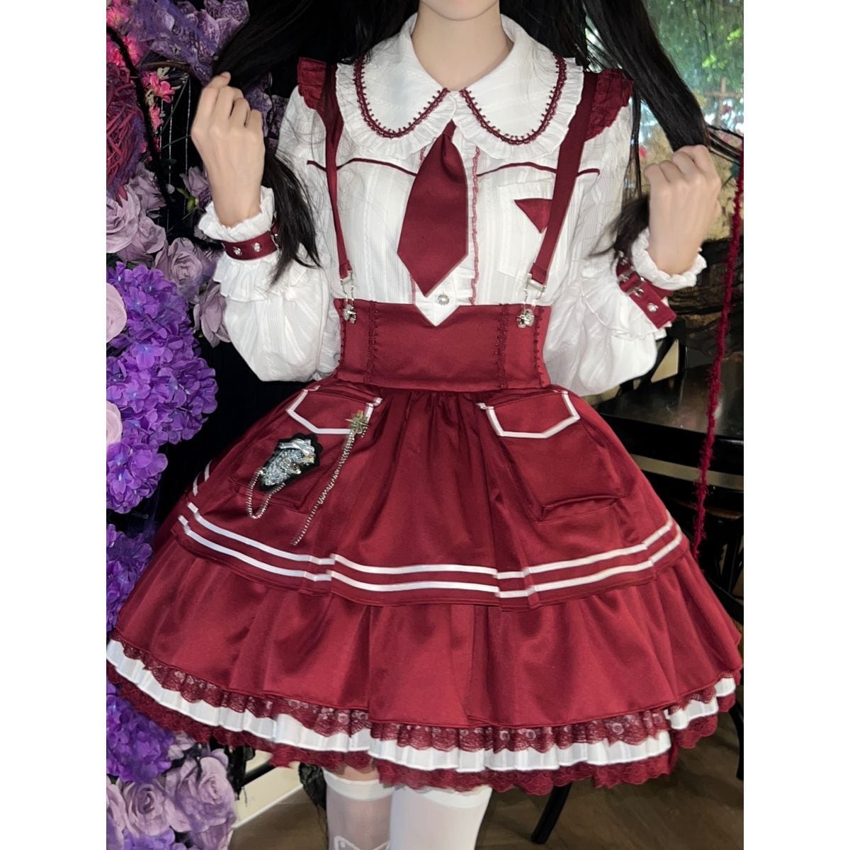 Cute Ruffle Jumper Skirt Outfit