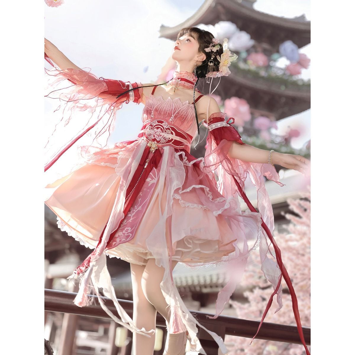 Elegant Frill Lolita Dress Ensemble