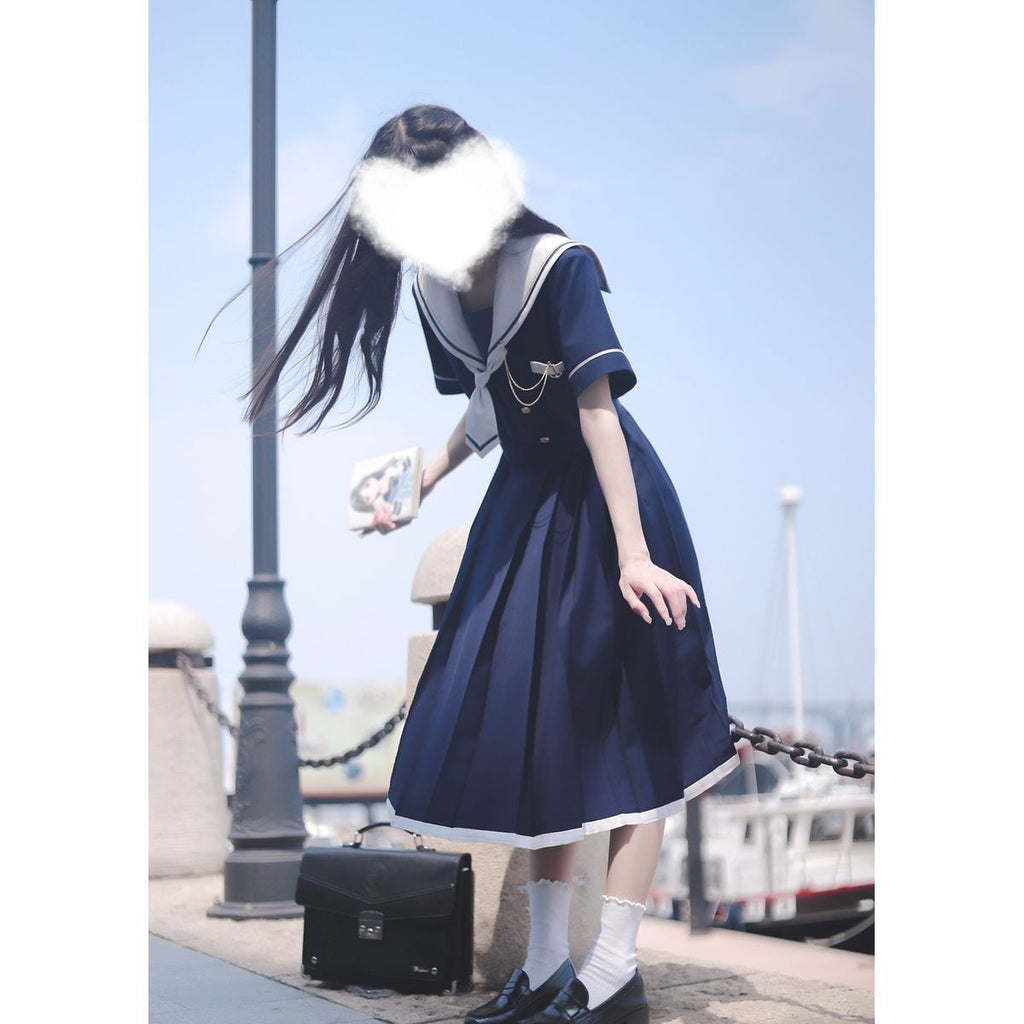 Elegant Sailor Collar Dress