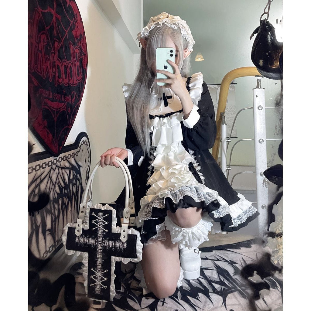 Dark Aesthetic Cross Gothic Dress