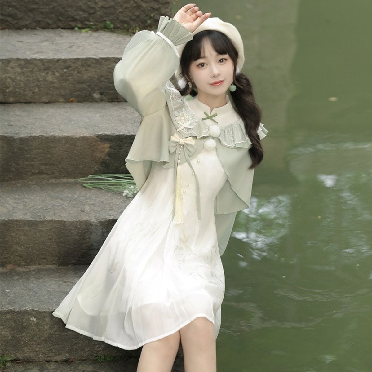 Chinese-Style Frill Dress