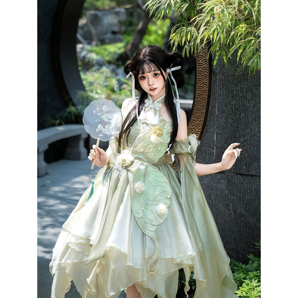 Butterfly Embroidered Chinese Dress Set