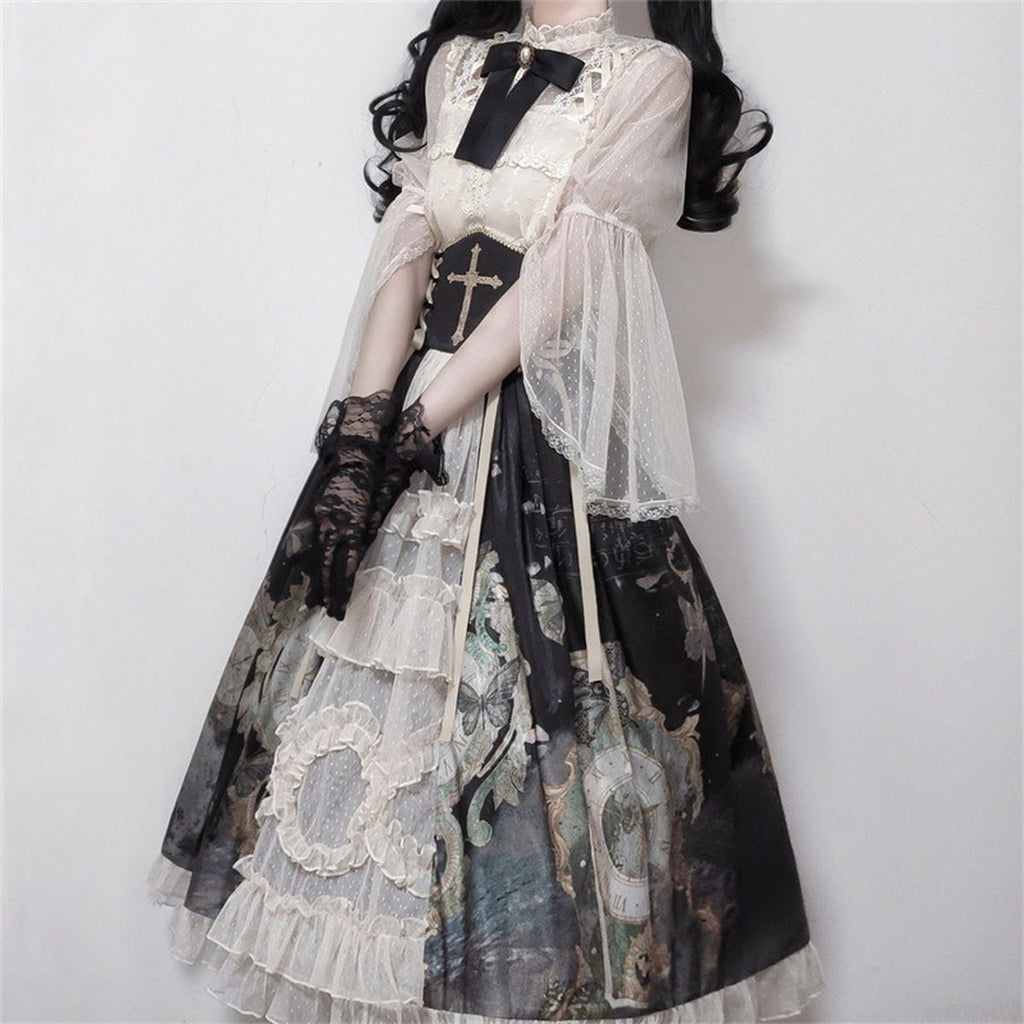 Chic Gothic Cross Lolita Dress
