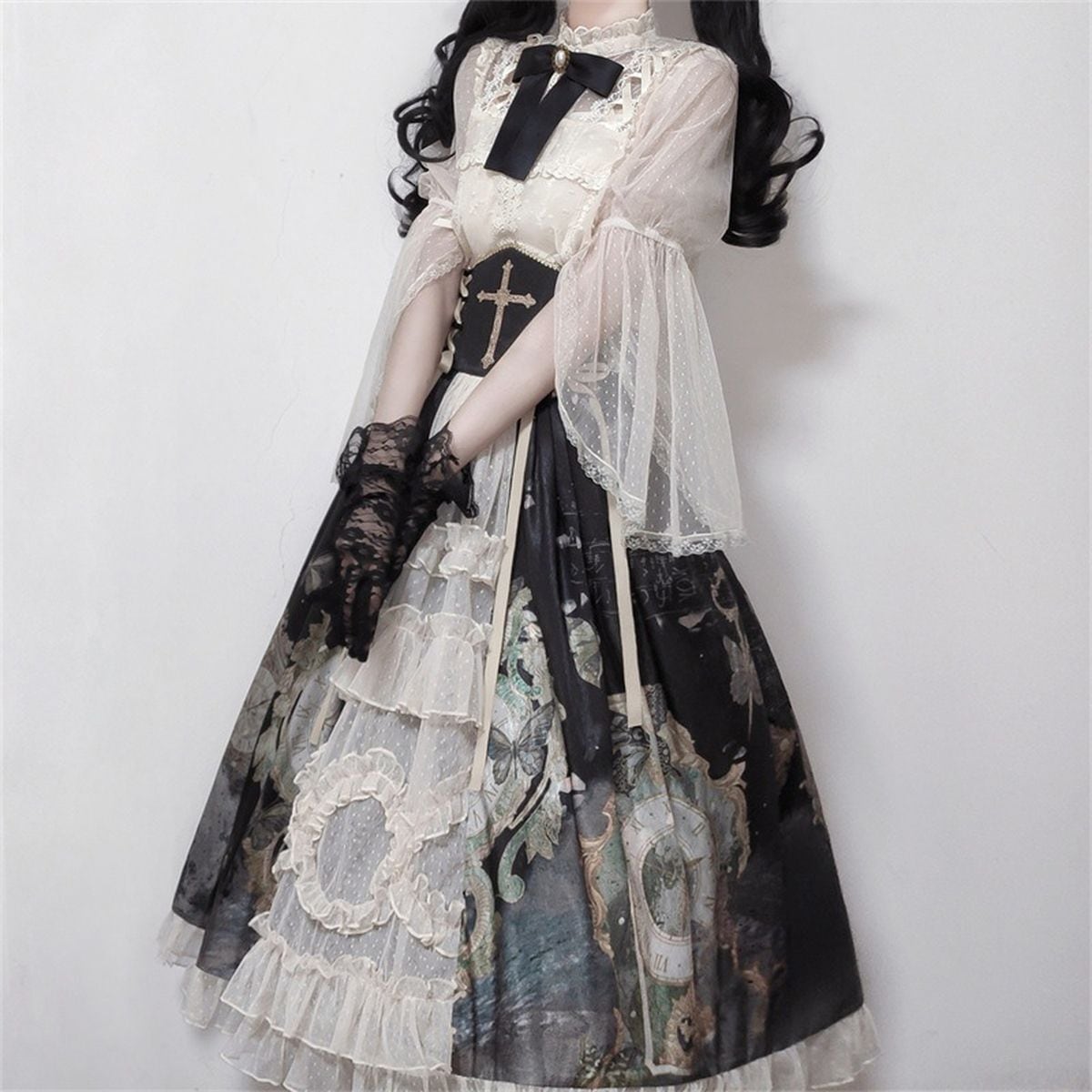 Chic Gothic Cross Lolita Dress