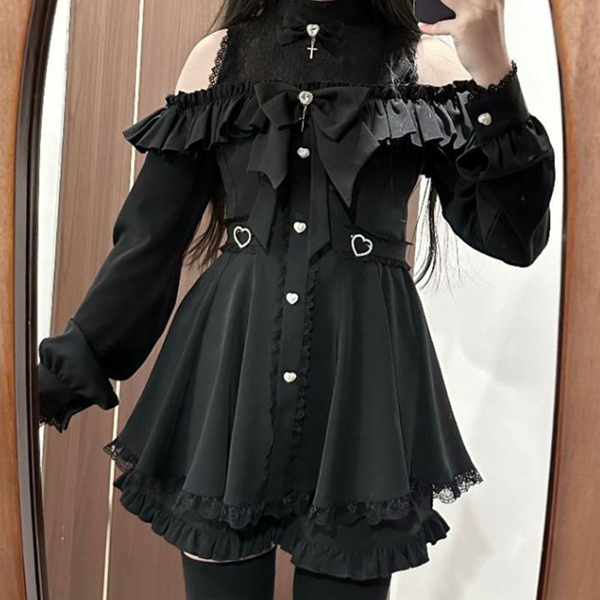 Jirai-kei Open Shoulder Dress