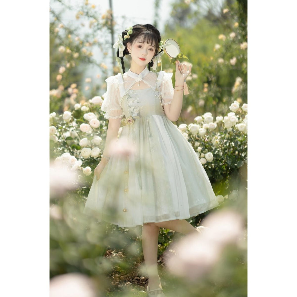 Charming Floral Lace Dress Ensemble