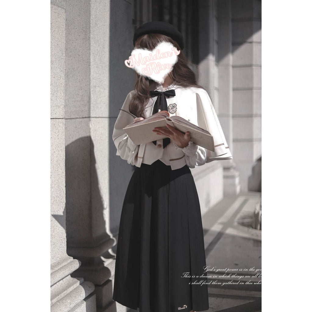 Elegant Long Skirt and Cape Ensemble