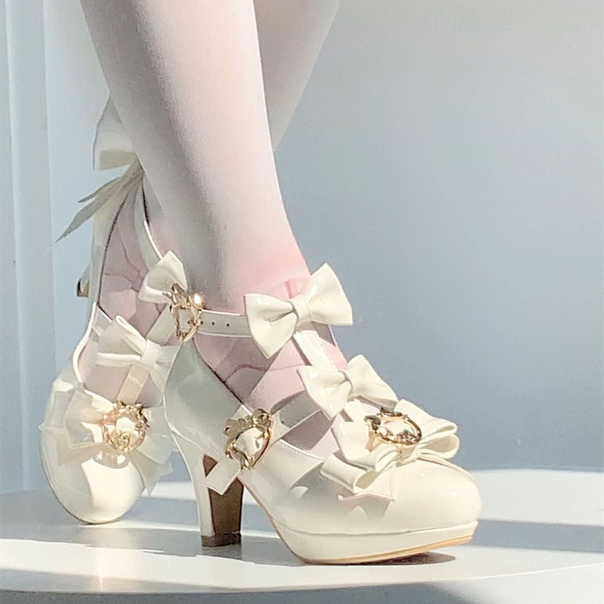 Bow Adorned Lolita High Heels