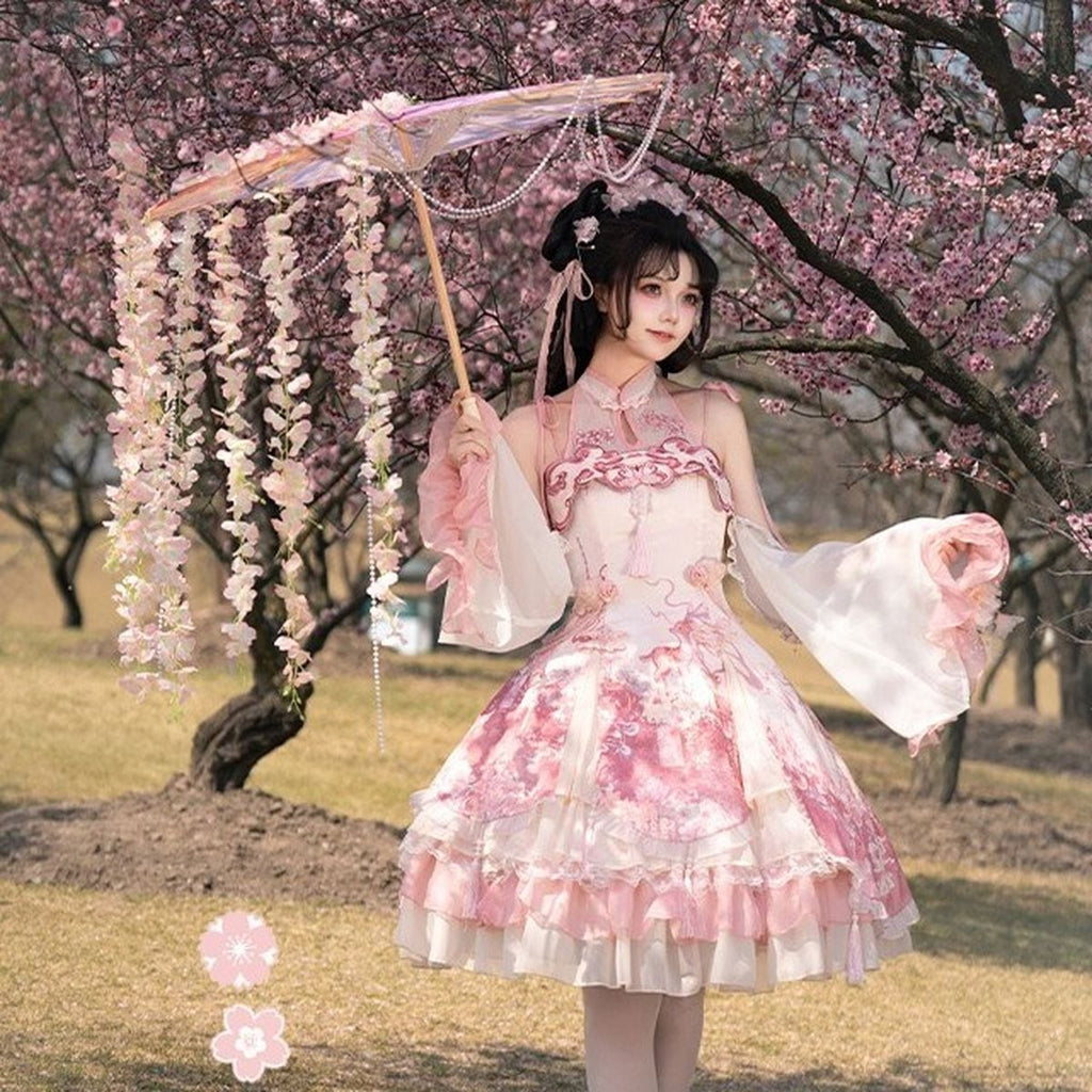 Cherry Blossom Chinese-Inspired Dress