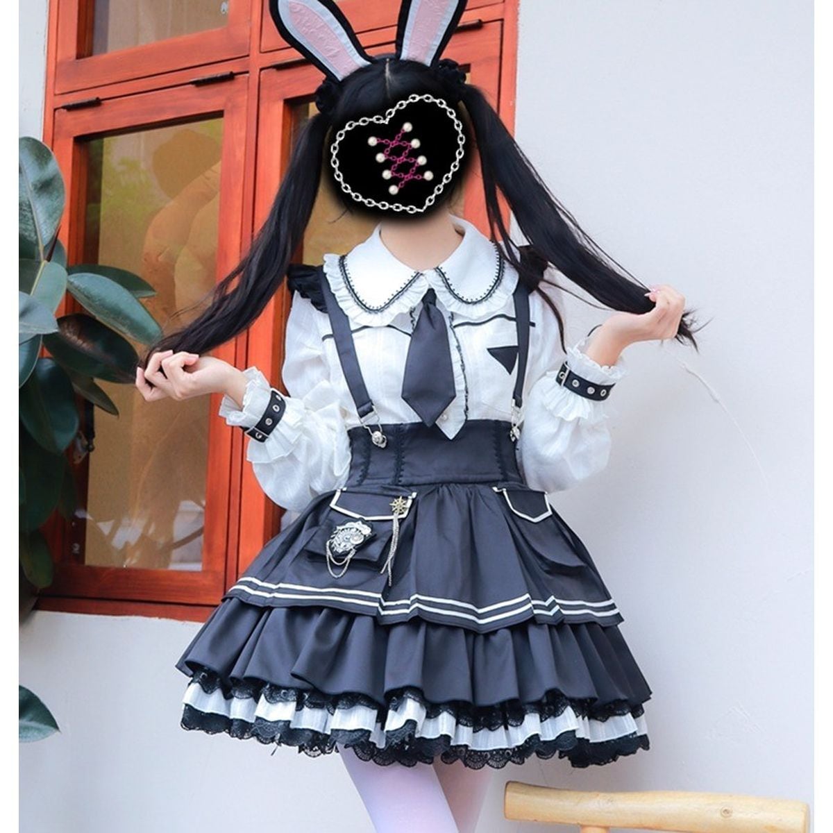 Cute Ruffle Jumper Skirt Outfit