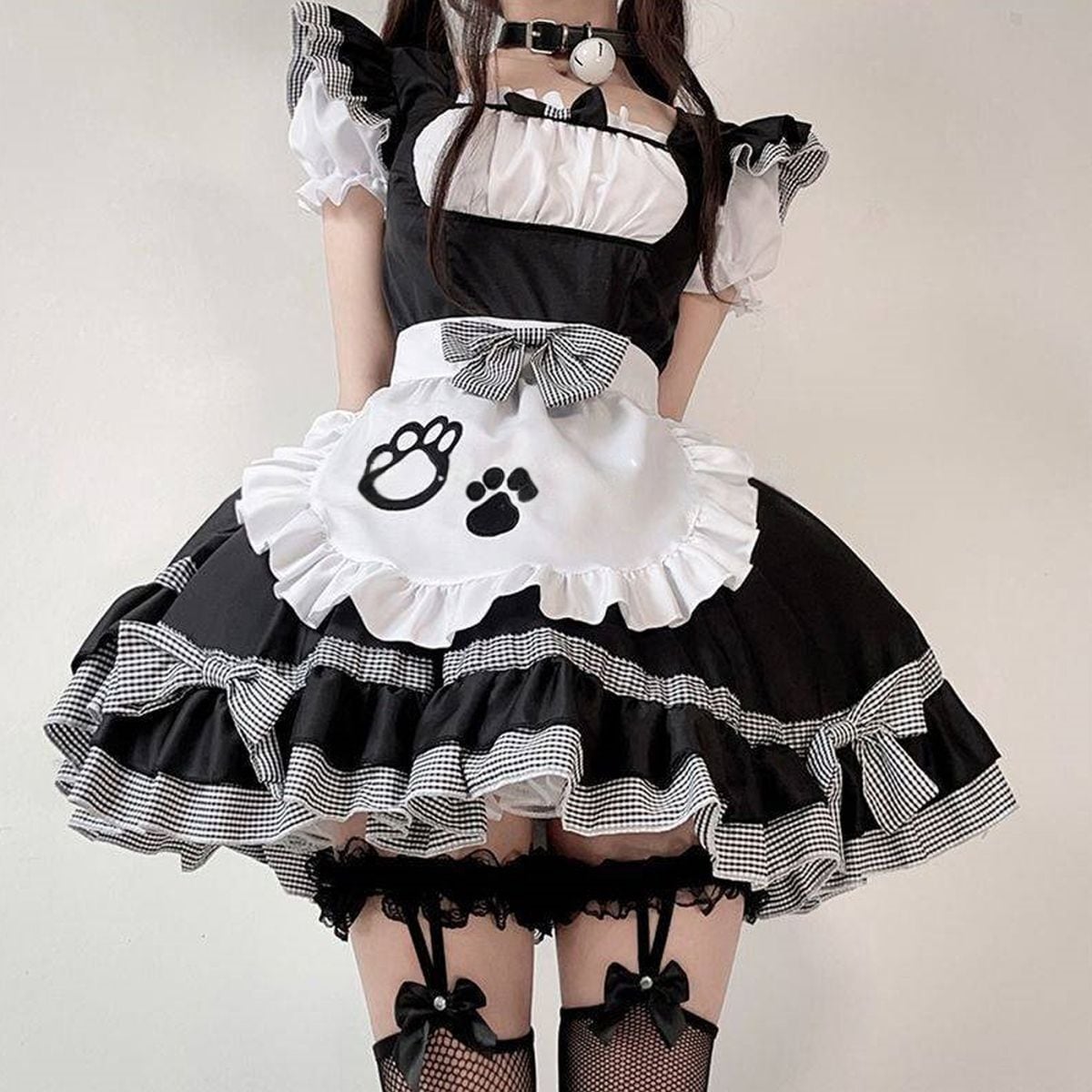 Cat Maid Set with Choker and Pannier