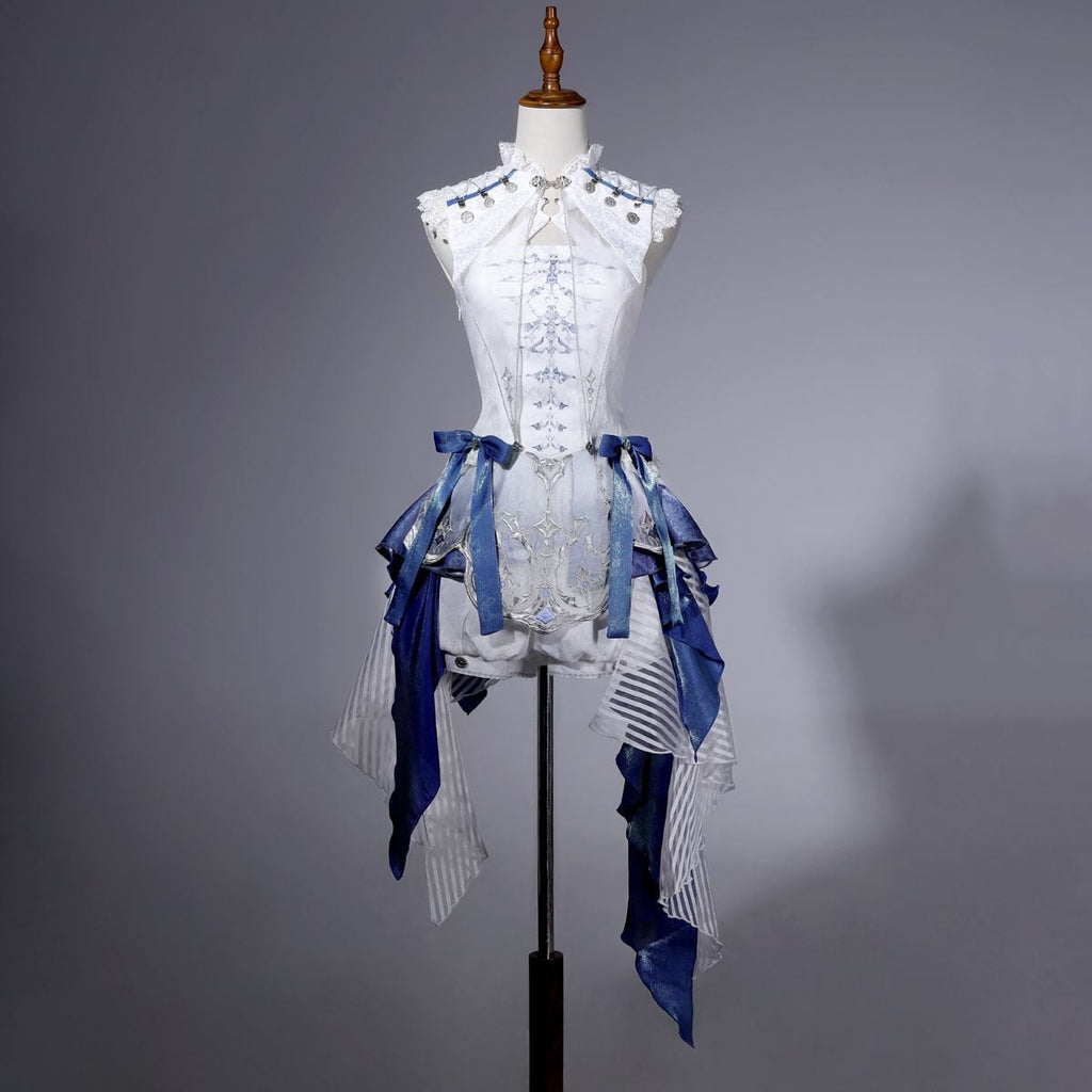 Elegant Sleeveless Blue Prince Ensemble
