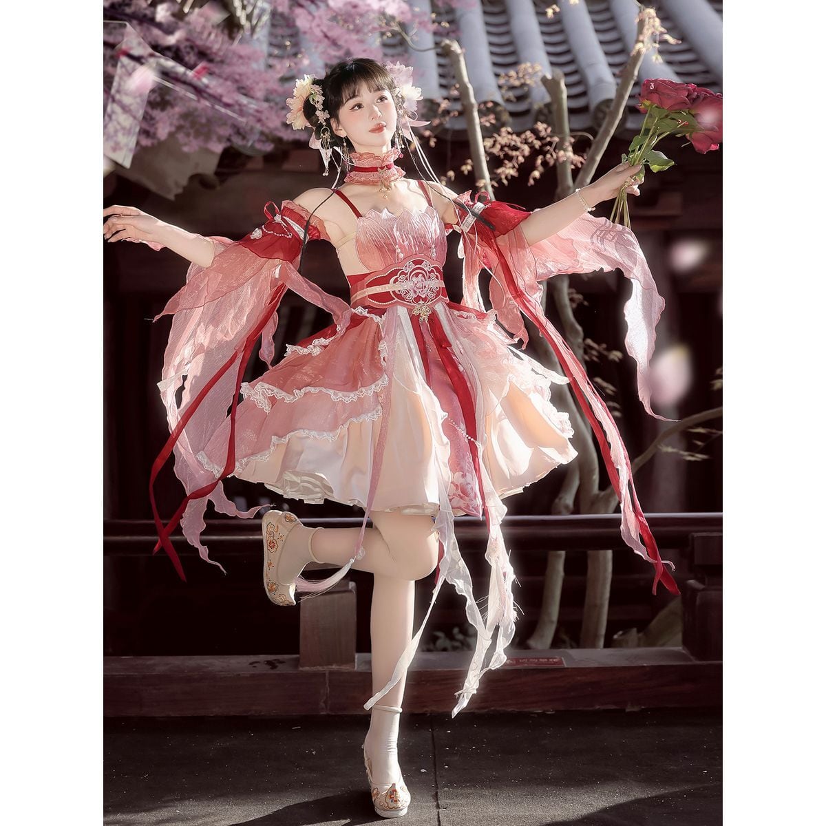 Elegant Frill Lolita Dress Ensemble