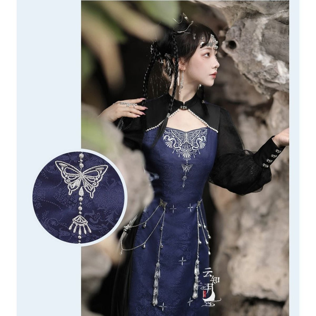 Chinese-Inspired Embroidered Jewel Dress