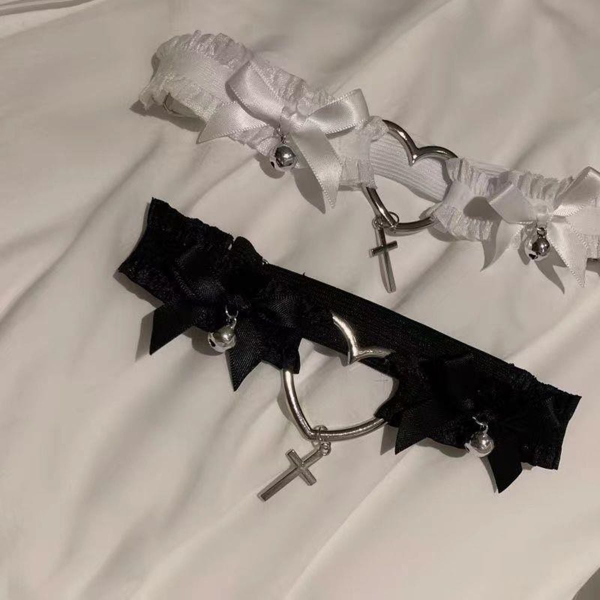 Heart Cross Garter Ring