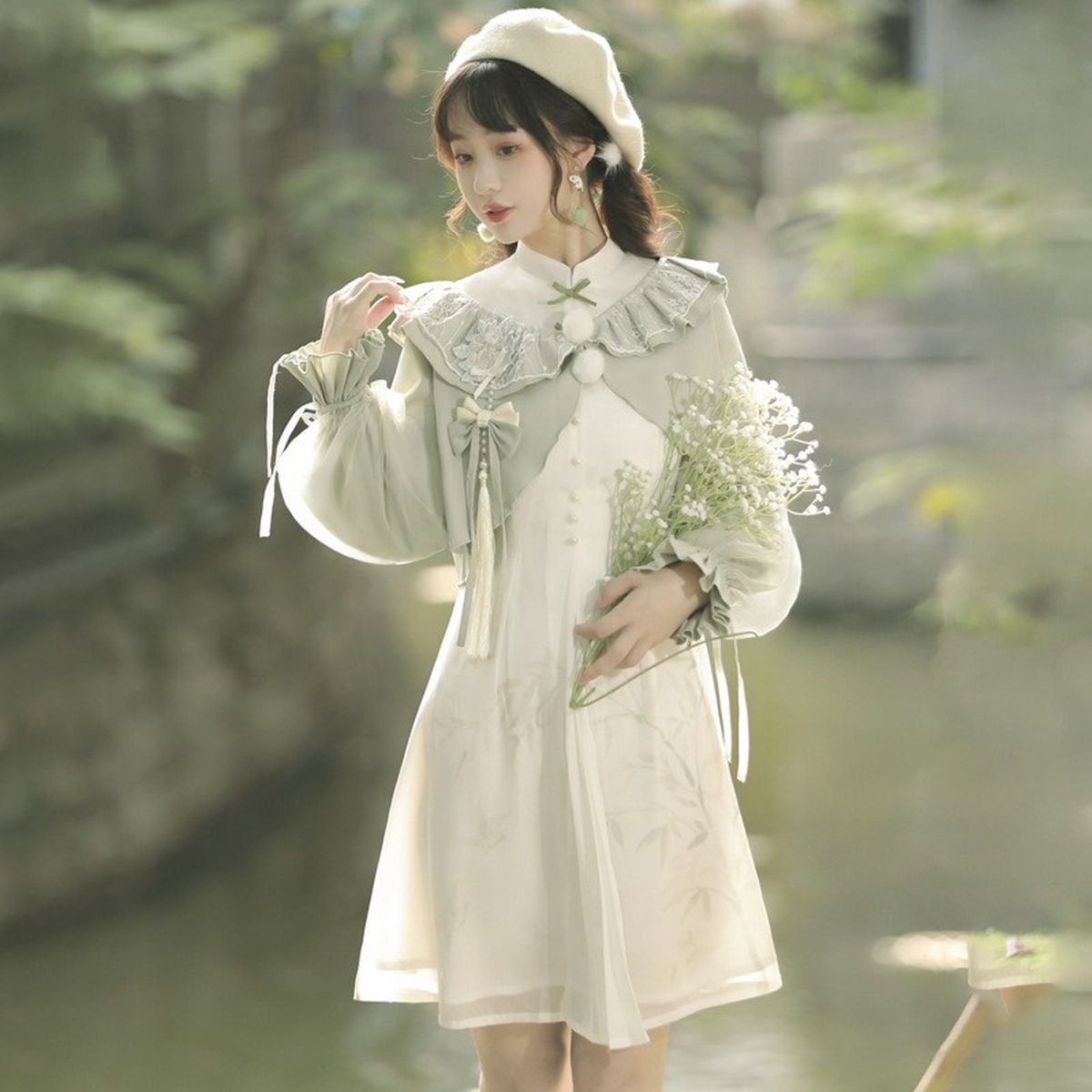 Chinese-Style Frill Dress