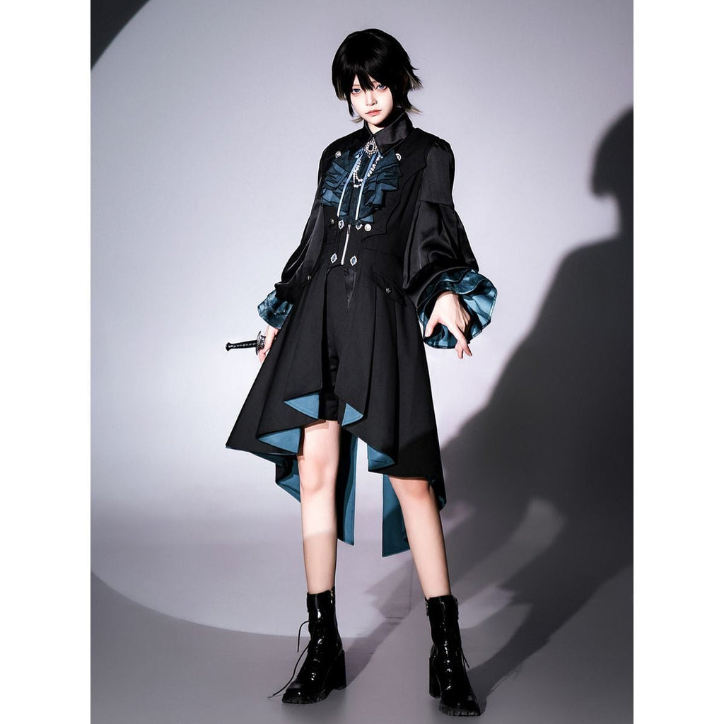 Noble Black and Blue Prince Attire