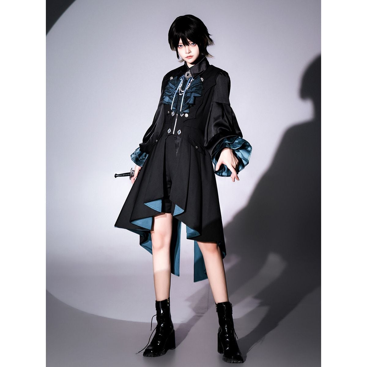 Noble Black and Blue Prince Attire