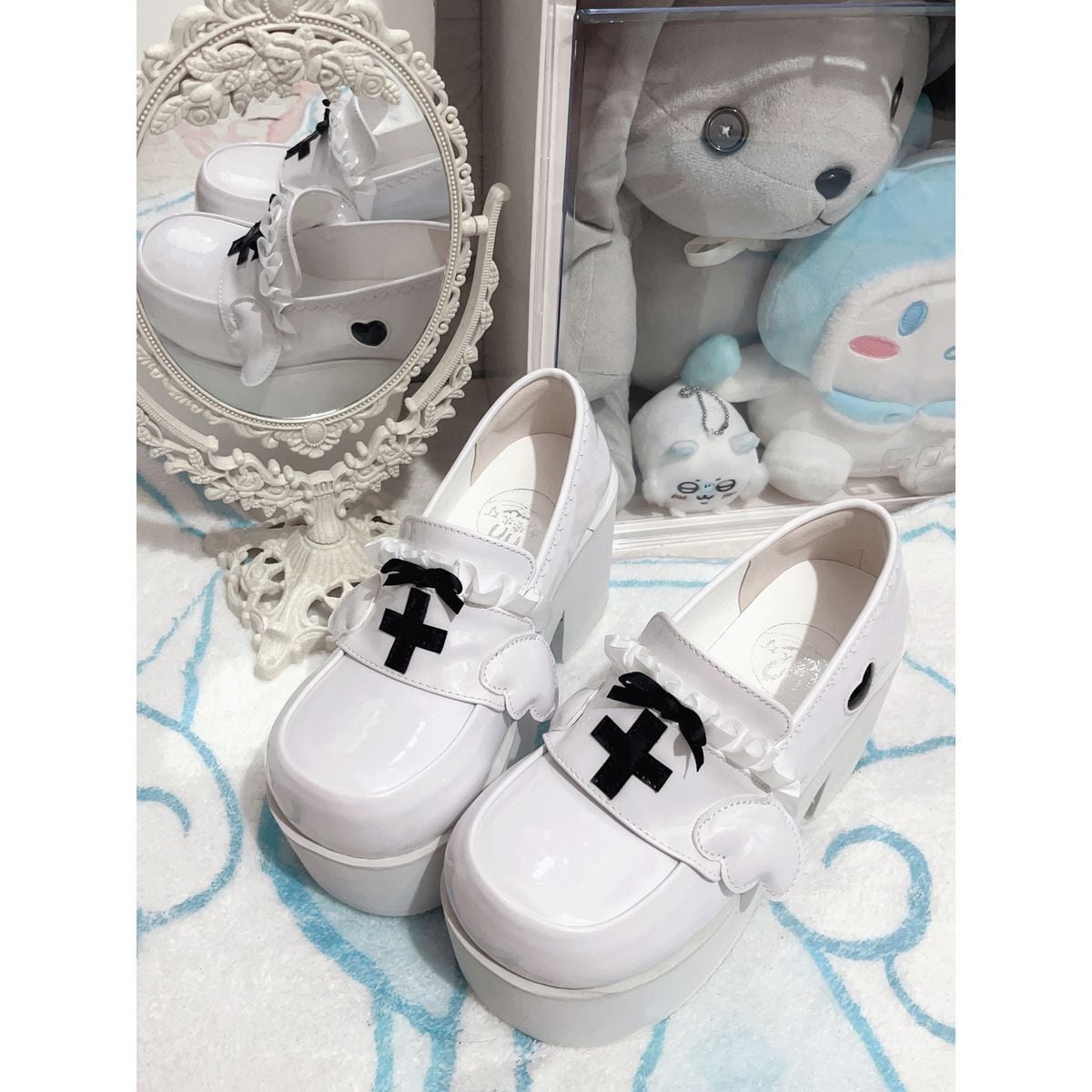 Heavenly Bow-Cross High-Sole Shoes