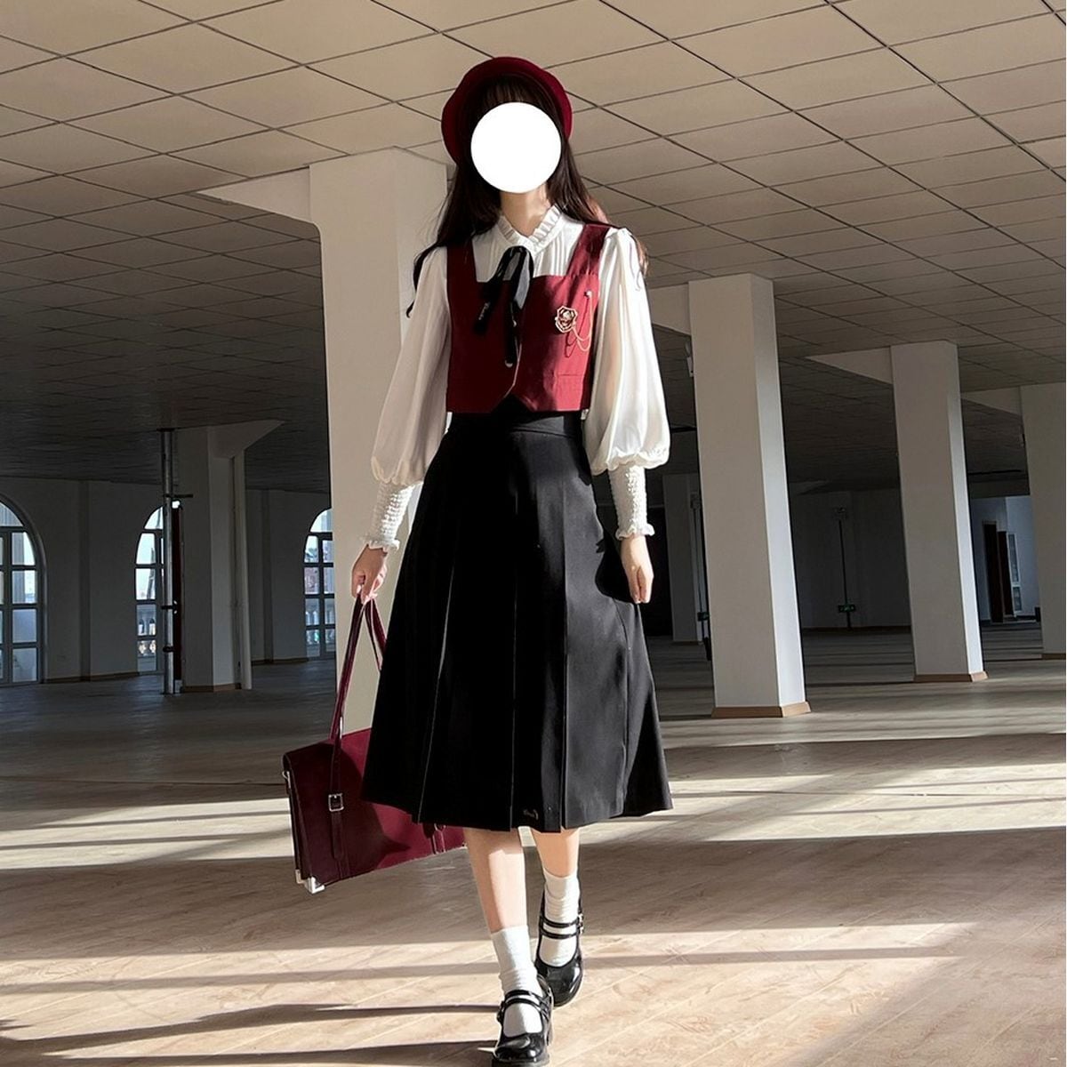 Elegant Long Skirt and Cape Ensemble